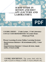 Course Guide in Nutrition and Diet Therapy (Lecture and Laboratory)