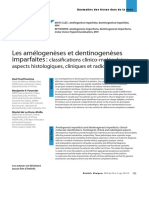 Article 2 - Les Amélogénèses Et Dentinogénèses Imparfaites Classifications Clinico-Moléculaires Aspects Hitologiques Cliniques Et Radiologiques