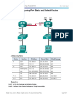 Week 6 Lab - Configuring IPv4 Static and Default Routes