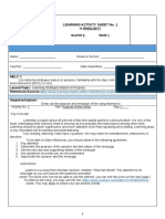 Learning Activity Sheet No. 1 in English 7: Txtbook/Slms +qalas