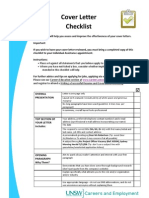 Info Sheet - Cover Letter Checklist