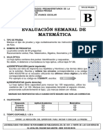 Evaluacion Semanal de Matematica