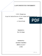 National Law Institute University: Scope For Judicial Review of Lok Adalats and Permanent Lok Adalats: A Critical Study