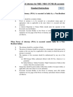 Special Power of Attorney For NRE / NRO / FCNR (B) Accounts Standard Instructions