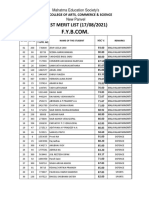 BCom Merit 1 Online List 2021 22