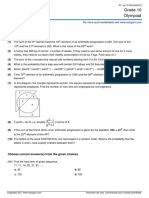 Grade 10 Olympiad: Answer The Questions