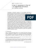 The Role of The L1 Grammar in The L2 Acquisition of Segmental Structure