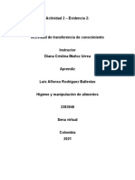 Higiene y Manipulación de Alimentos Actividad 2