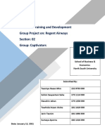 HRM340: Training and Development Group Project On: Regent Airways Section: 02 Group: Captivators