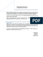 Organisational Behaviour - Ii Assignement On Case Study