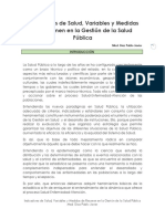 Indicadores de Salud, Variables y Medidas de Resumen en La Gestión de La Salud Pública