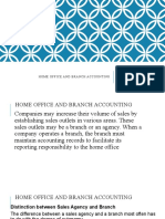 Home Office and Branch Accounting Agency 1