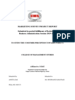 Marketing Survey Project Report Submitted in Partial Fulfillment of Bachelors of Business Administration Session-2019-2020