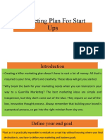 Marketing Plan For Start Ups