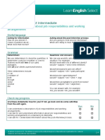 Learnenglish Select Intermediate: 2.4 Asking Questions About Job Responsibilities and Working Arrangements