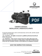 Advantage: Owner'S Manual Installation, Operation & Parts