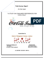 "A Study On Consumer Preferences For Coca Cola": Field Survey Report