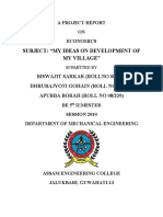 Subject: "My Ideas On Development of My Village": A Project Report ON Economics