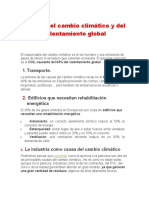 Causas Del Cambio Climático y Del Calentamiento Global