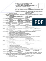 First Parallel Test in Media & Information Literacy 12: Godwino Integrated School