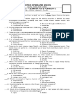 Quarter 3 - 1 Summative Test in Pe & Health 12: Godwino Integrated School