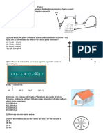 Avaliação de Matemática9º Anos 3º Bimestre