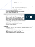 FCE - Speaking - Part 1 Sample Questions Friends