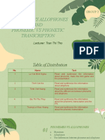 Group 2 - Phonemes Vs Allophones and Phonemic Vs Phonetic Transcription