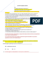 Activity-Based Costing True-False Statements