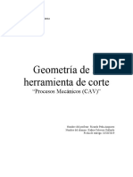 Geometría de La Herramienta de Corte