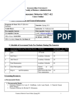 Course Outline Consumer Behavior BBA Spring 2021