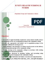 Community Health Nursing Ii NUR204: Population Groups and Community As Clients)