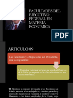 Facultades Del Ejecutivo Federal en Materia Econimica