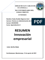 Resumen de Innovación Empresarial