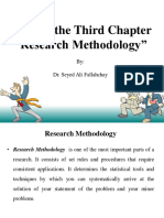 Writing The Third Chapter "Research Methodology": By: Dr. Seyed Ali Fallahchay