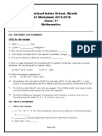 International Indian School, Riyadh SA1 Worksheet 2015-2016 Class: VI Mathematics