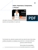 Job Analysis - Definition, Importance, Components, Methods, Purpose, Process