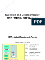 Evolution and Development Of: MRP / Mrpii / Erp Systems