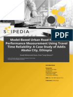 Model-Based Urban Road Network Performance Measurement Using Travel Time Reliability A Case Study of Addis Ababa City, Ethiopia