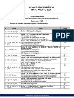 Avance Programático SEMINARIO DE TESIS I