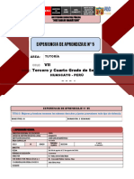 EXPERIENCIA DE APRENDIZAJE 05 Tutoría 3y4