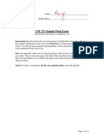 CSE 373 Sample Final Exam: Instructions Read The Directions For Each Question Carefully Before Answering. We May