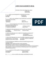 Operation Management MCQS: A) Production Management B) Finance Control