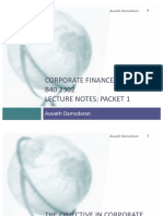 Corporate Finance B40.2302 Lecture Notes: Packet 1: Aswath Damodaran