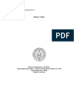 A Manual For The Preparation Of: Master's Thesis