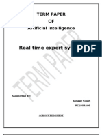 Real Time Expert System: Term Paper OF Artificial Intelligence