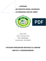 Laporan Pelaksanaan Praktek Kerja Lapangan Pada Du-Di Nirwana Digital Print