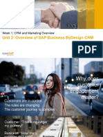 Unit 2: Overview of Sap Business Bydesign CRM