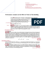 Performance Analysis On The Effect of Noise in Thresholding