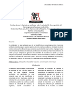 Práctica Número 3 - Efecto de Un Catalizador Sobre La Velocidad de Descomposición Del Permanganato de Potasio en Medio Ácido